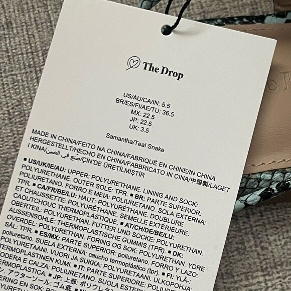 THE DROP Samantha Snake Strappy Sandals Size 5.5 Teal Beach Festival Boho Chic - Picture 11 of 14